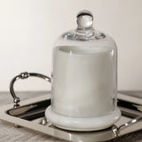 Marbella Scented Candle Jar with Cloche – White Marble