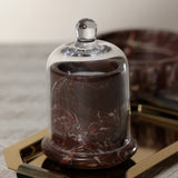 Marbella Scented Candle Jar with Cloche – Red Levanto Marble