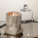 Marbella Scented Candle Jar with Cloche – Crema Fossil Marble