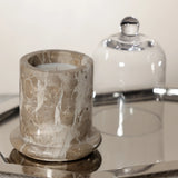 Marbella Scented Candle Jar with Cloche – Crema Fossil Marble
