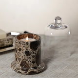 Marbella Scented Candle Jar with Cloche – Marrón Emperador Marble