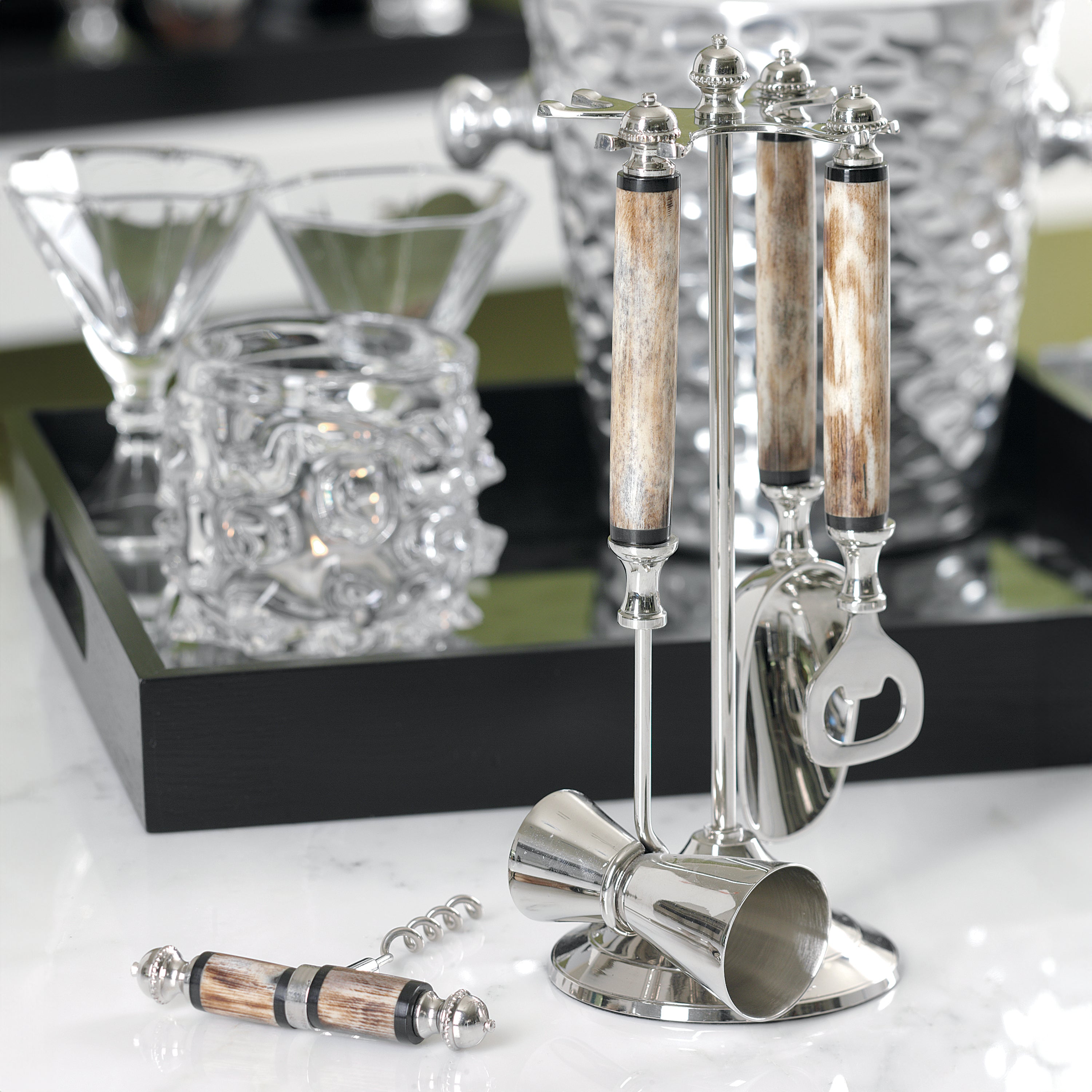 Five Piece Bone Handle Bar Tool Set