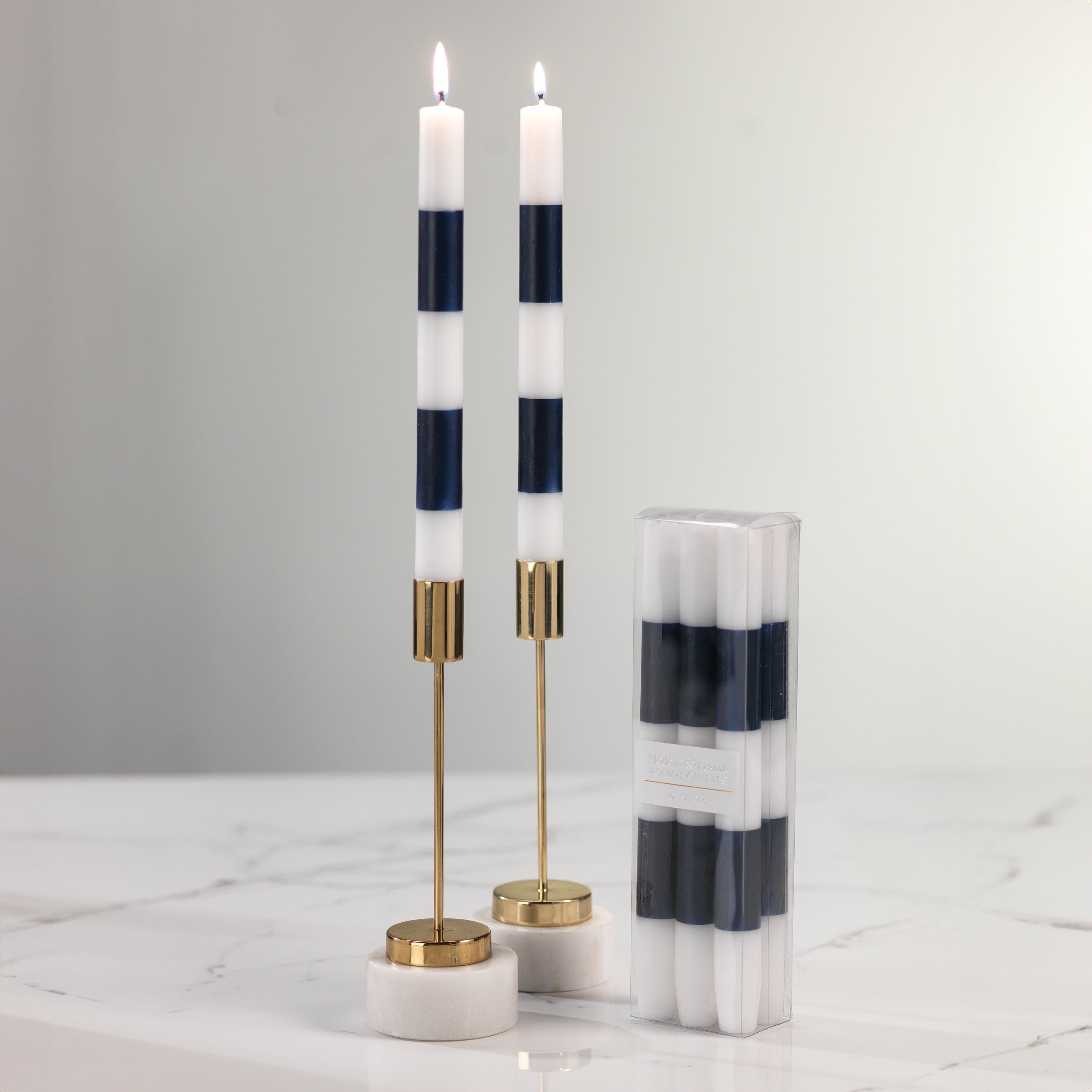 Image of Celine Brass and Marble Taper Holder