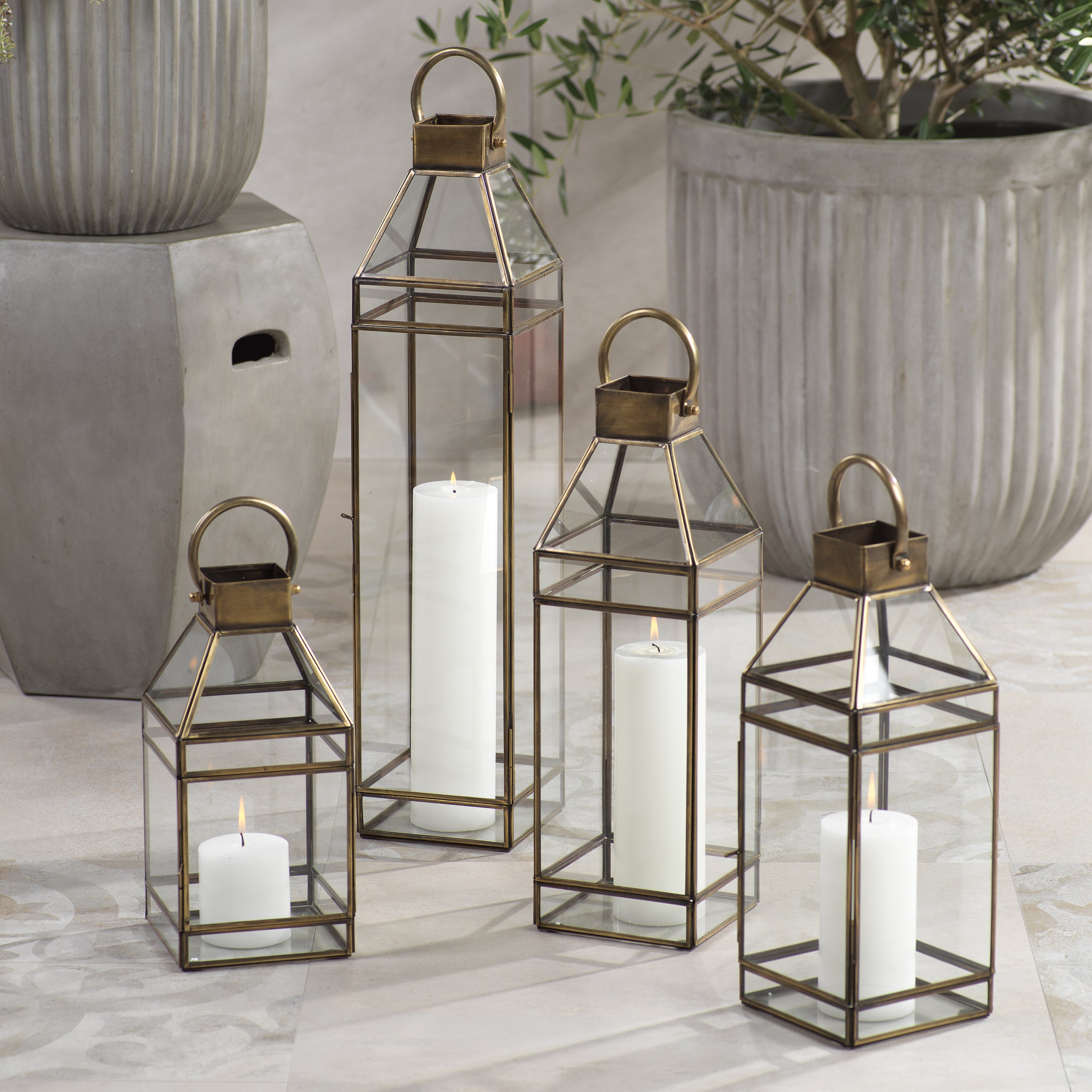 Image of Medici Antique Brass Lantern