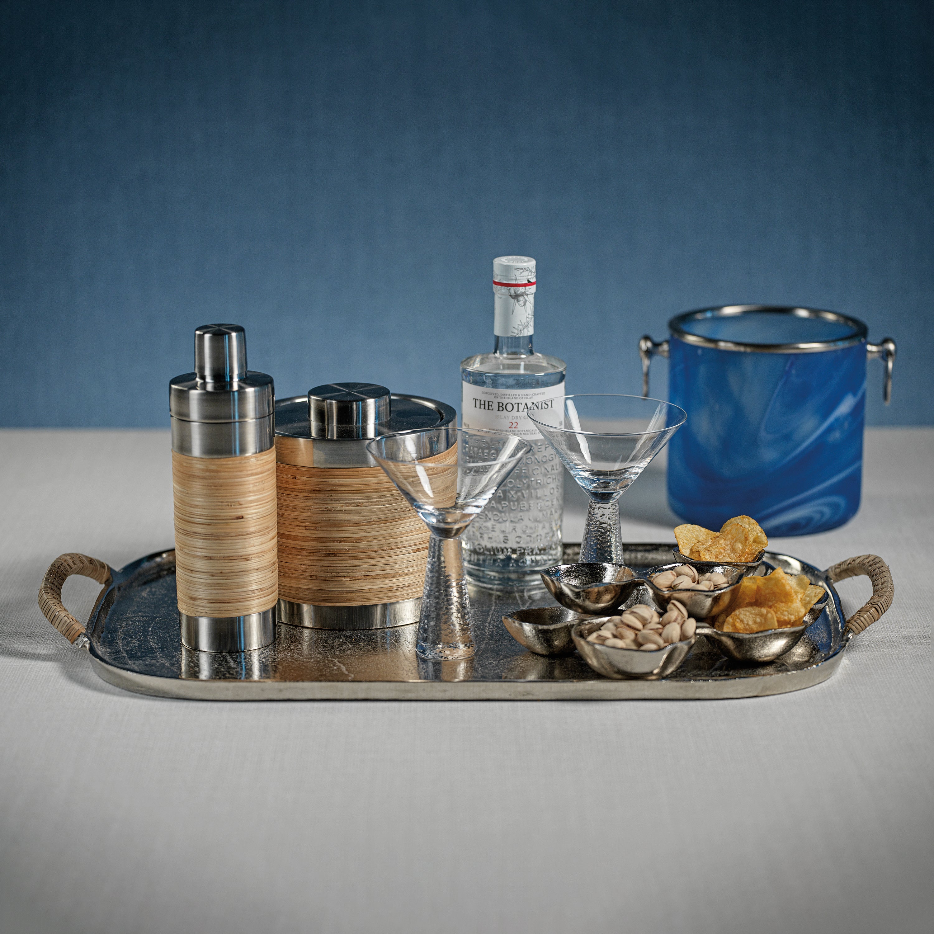 Image of Palmae Rattan and Matt Steel Cocktail Shaker
