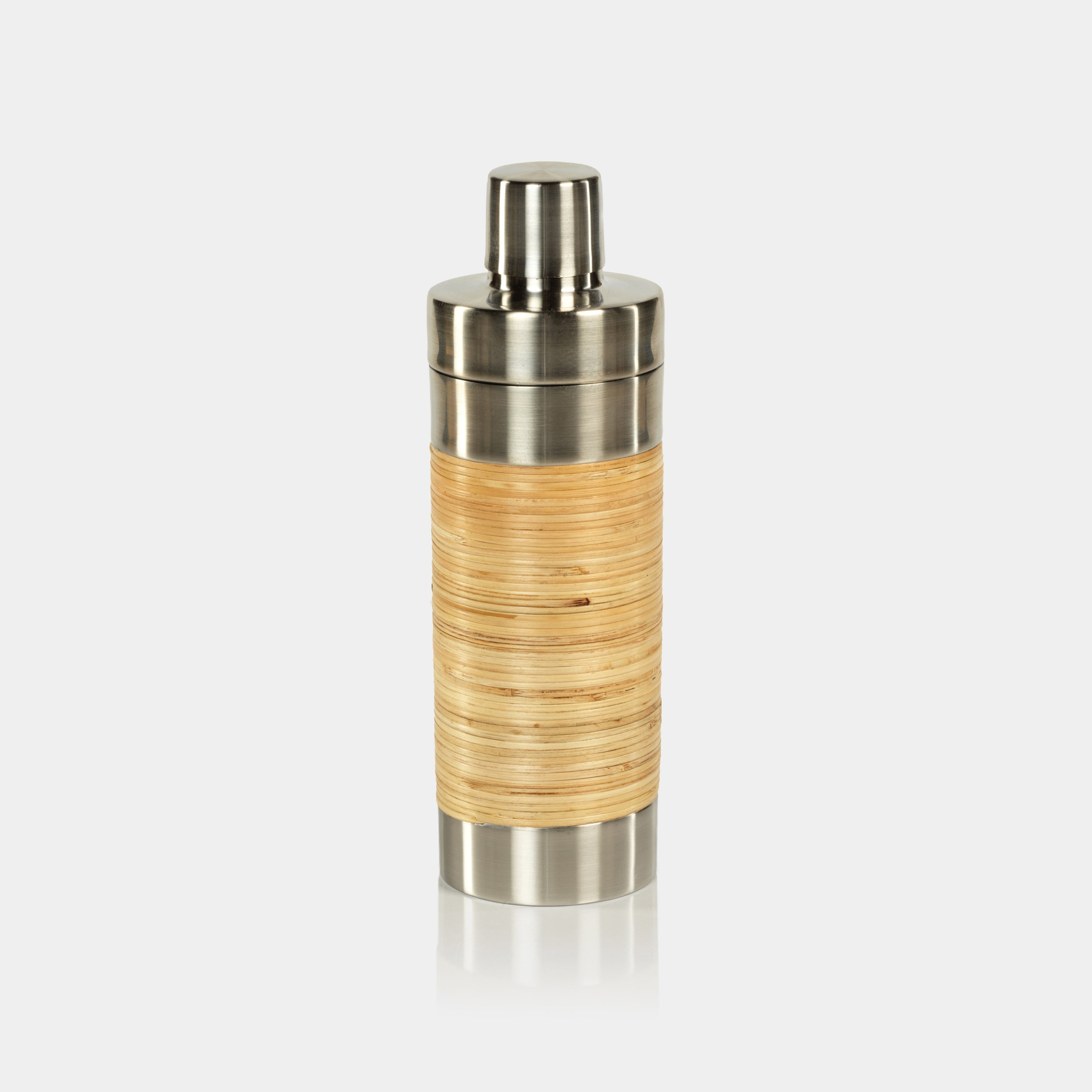 Image of Palmae Rattan and Matt Steel Cocktail Shaker