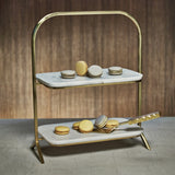 Image of Madeleine Marble Two-Tier Stand