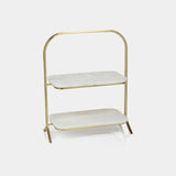 Image of Madeleine Marble Two-Tier Stand