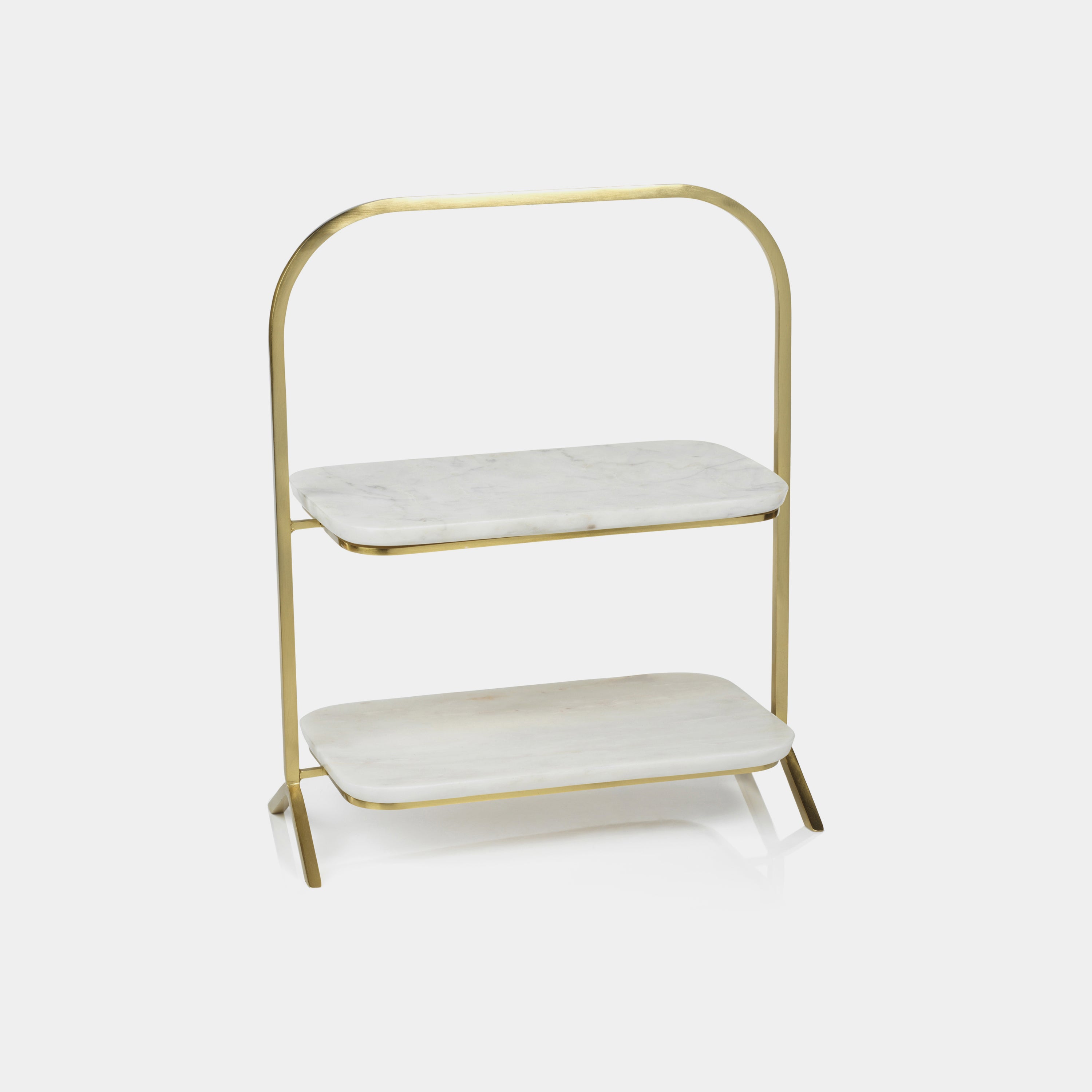 Image of Madeleine Marble Two-Tier Stand