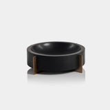 Image of Nairobi Black Marble Bowl on Metal Base