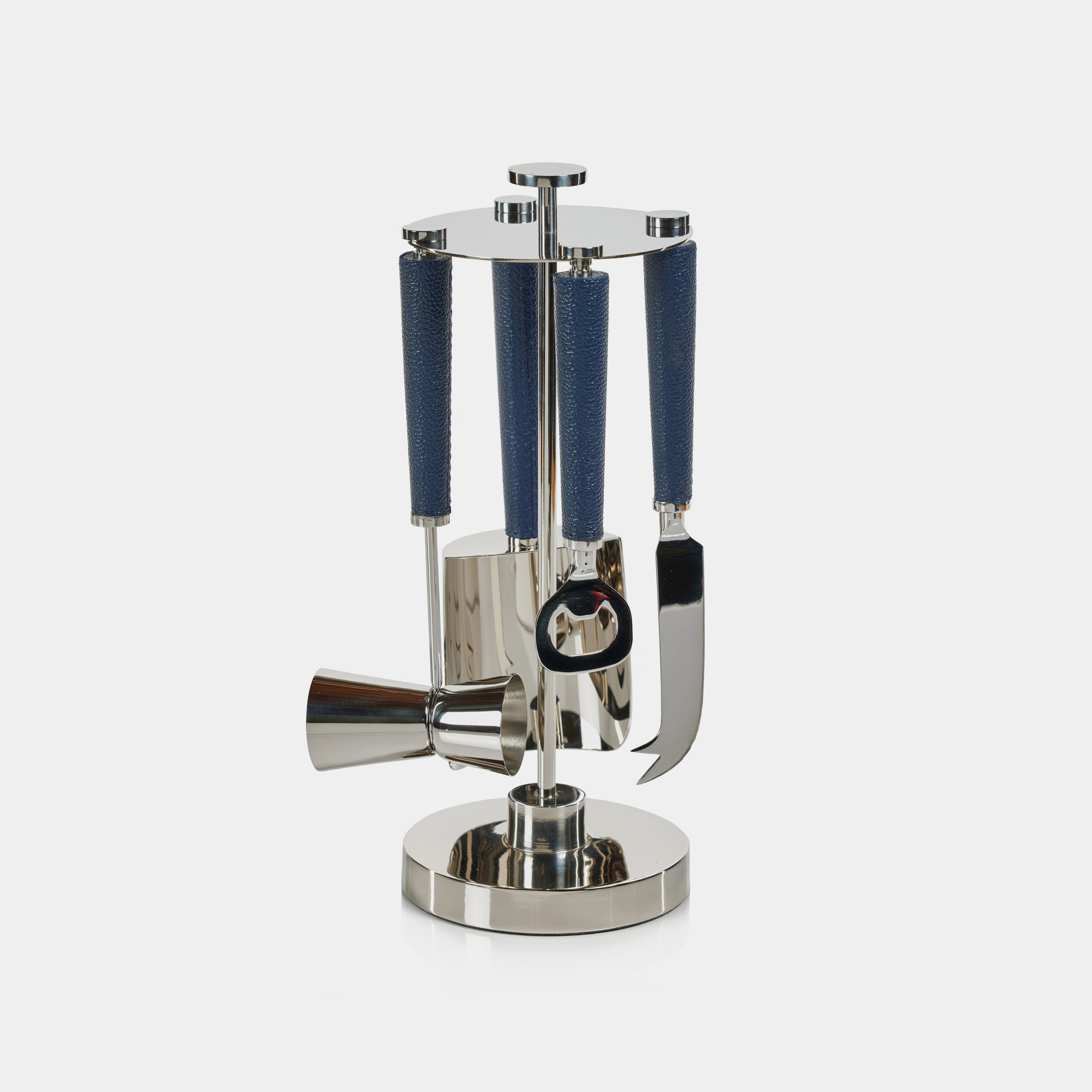 Image of Laguna Nickel & Leather Bar Tool Set