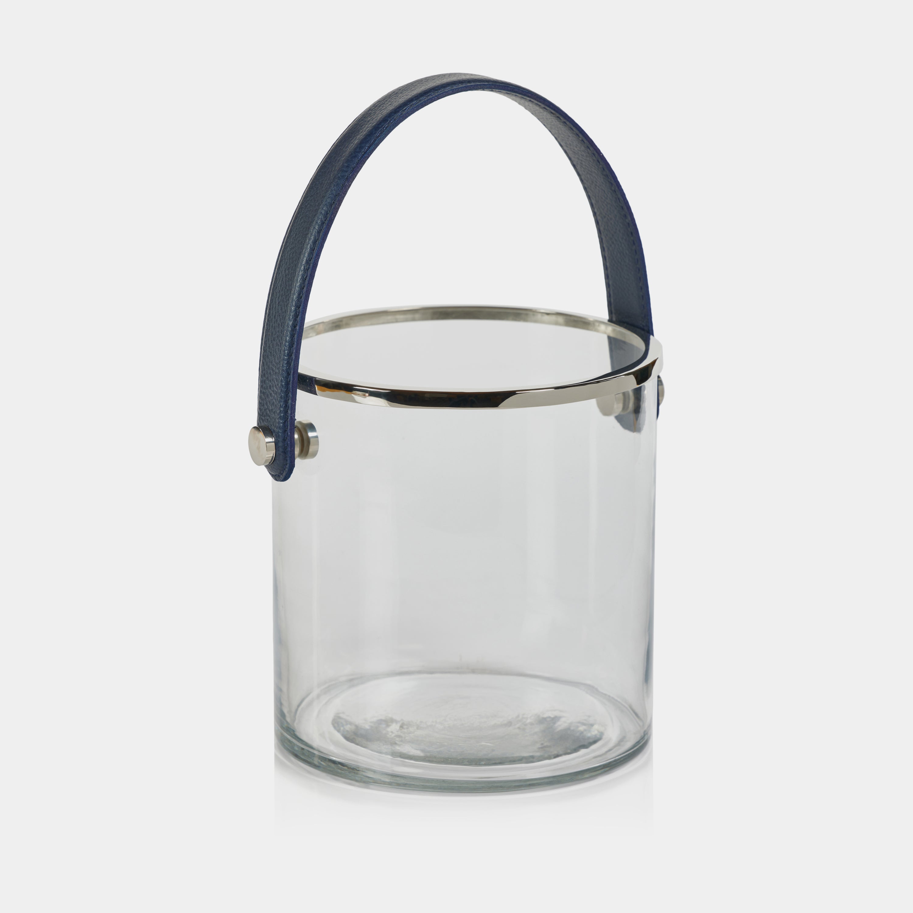 Image of Laguna Glass, Nickel & Leather Ice Bucket