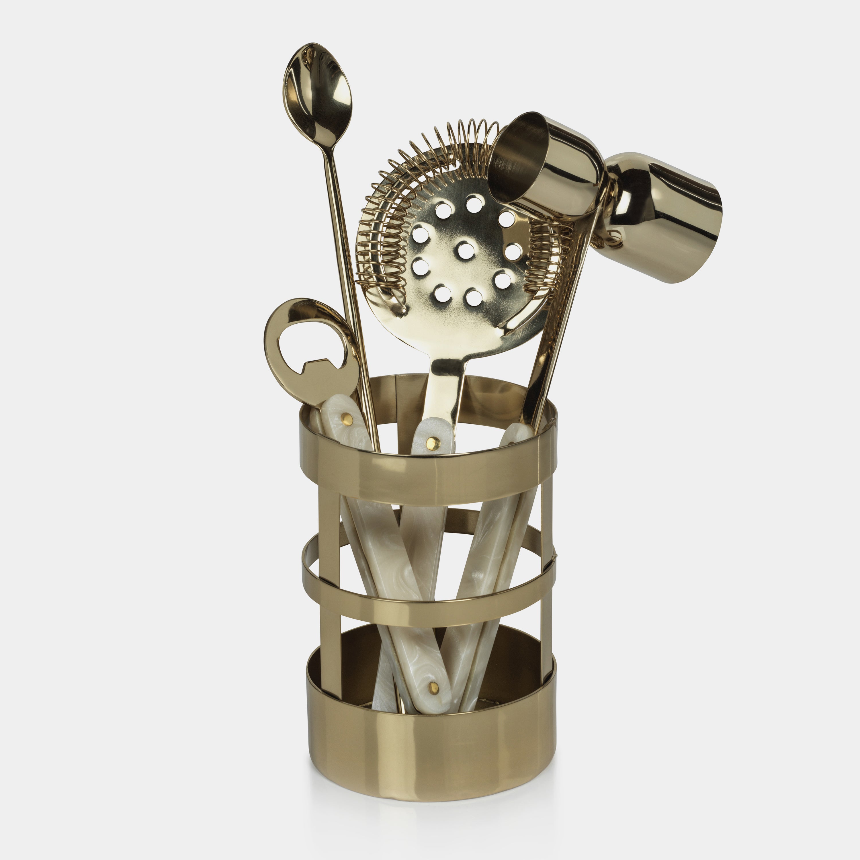 Image of Knightsbridge Five Piece Bar Set in Gold