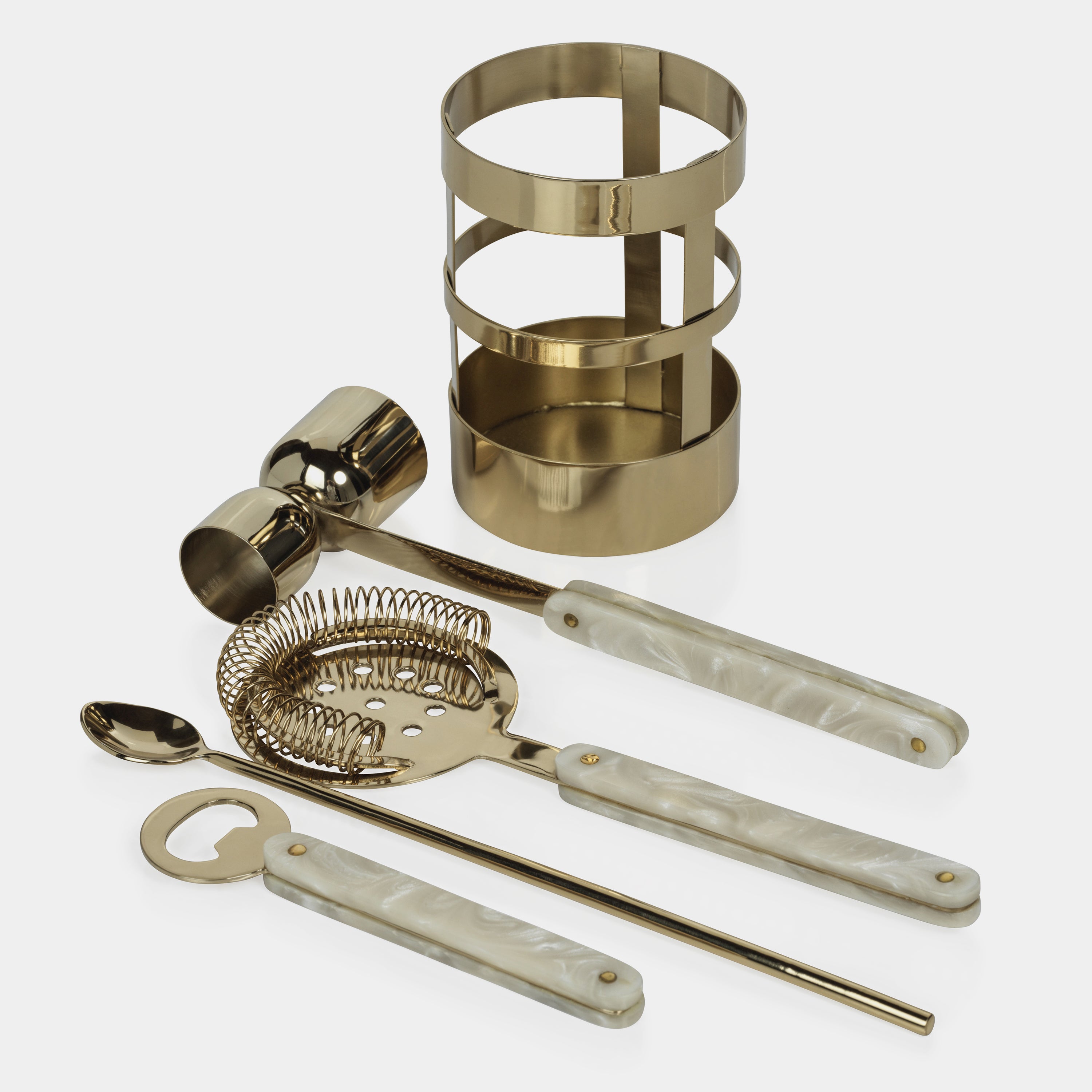 Image of Knightsbridge Five Piece Bar Set in Gold