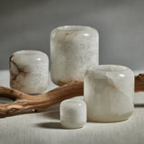 Image of Teran Polished Alabaster Stone Candle Holders
