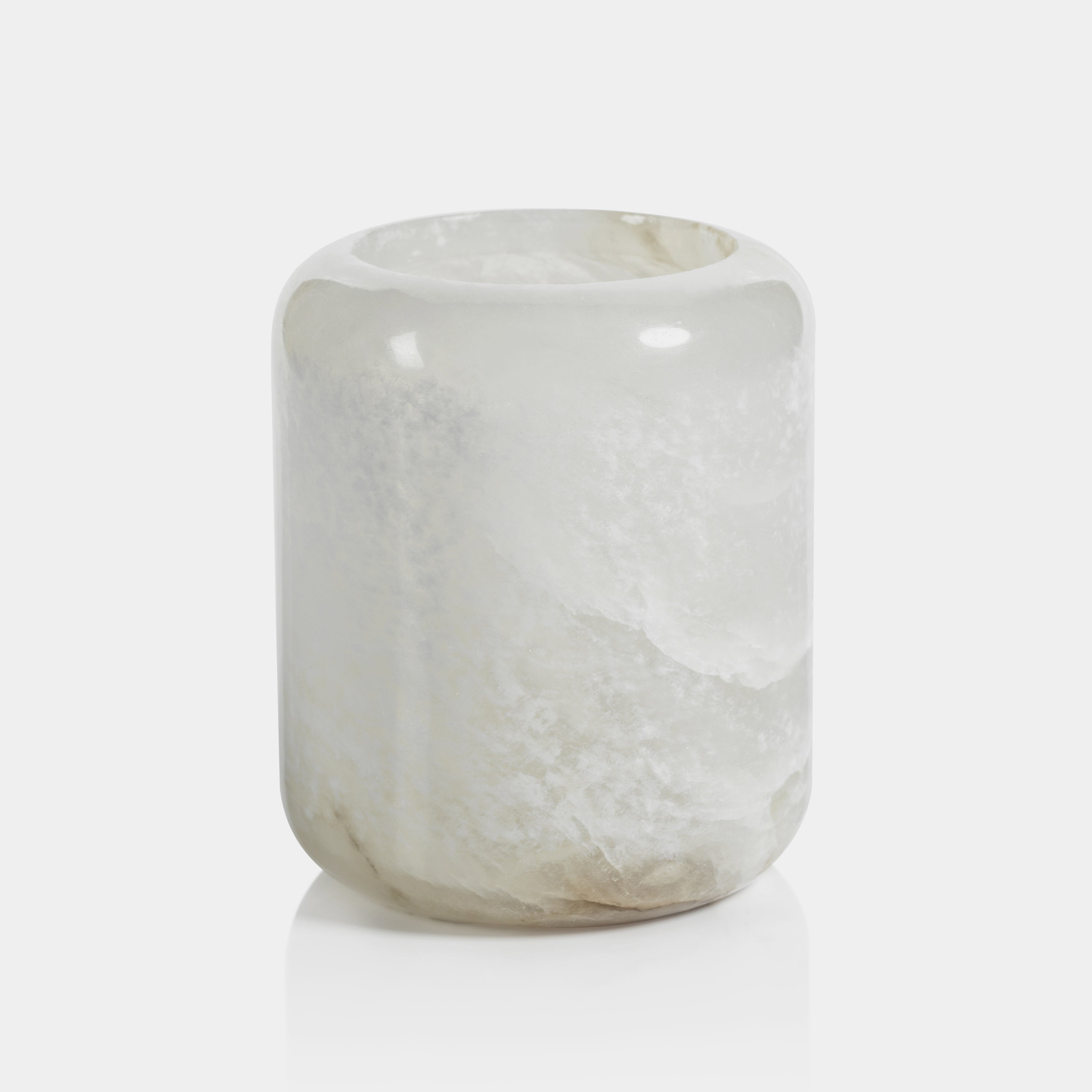Image of Teran Polished Alabaster Stone Candle Holder