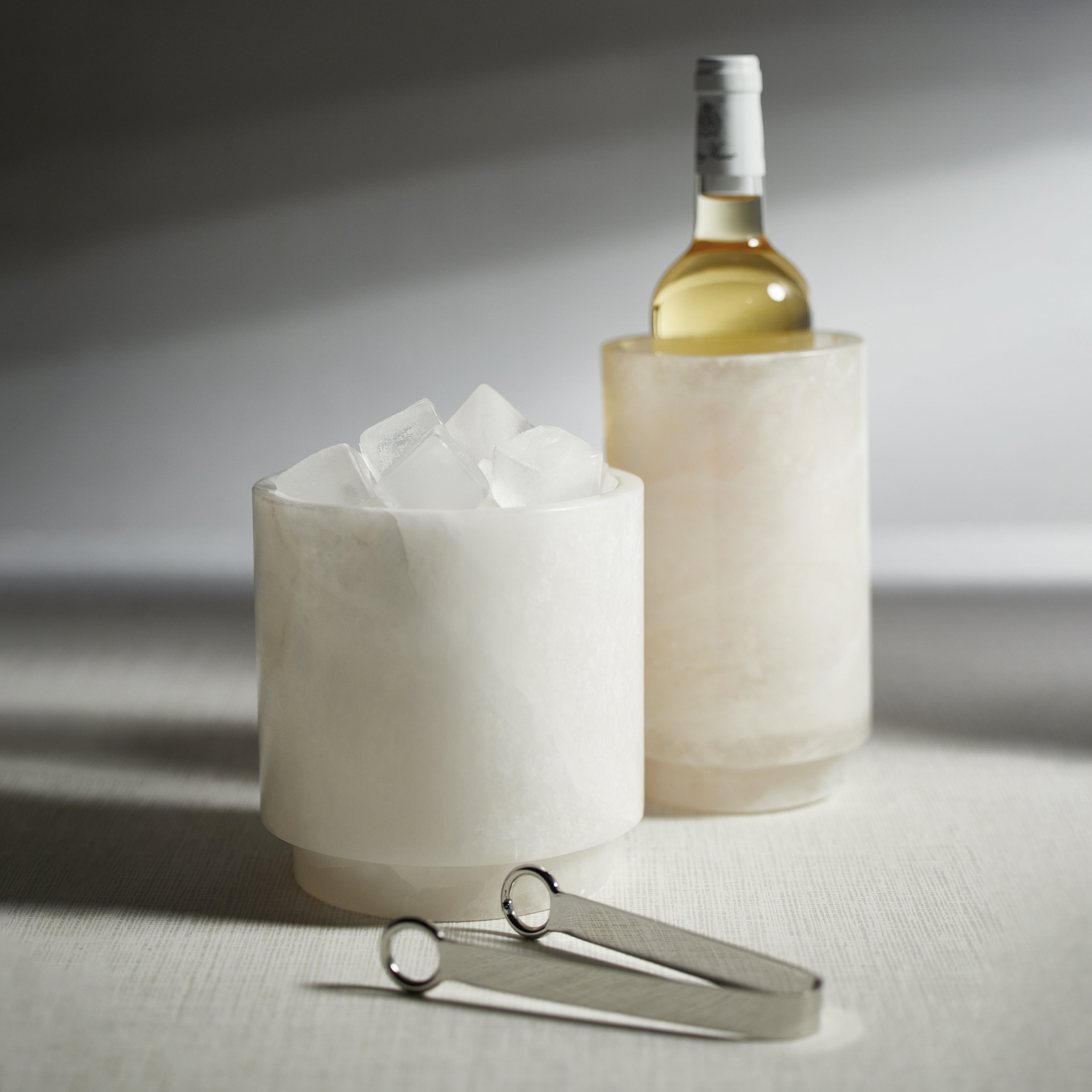 Image of Yasmeen Polished Alabaster Stone Wine Cooler
