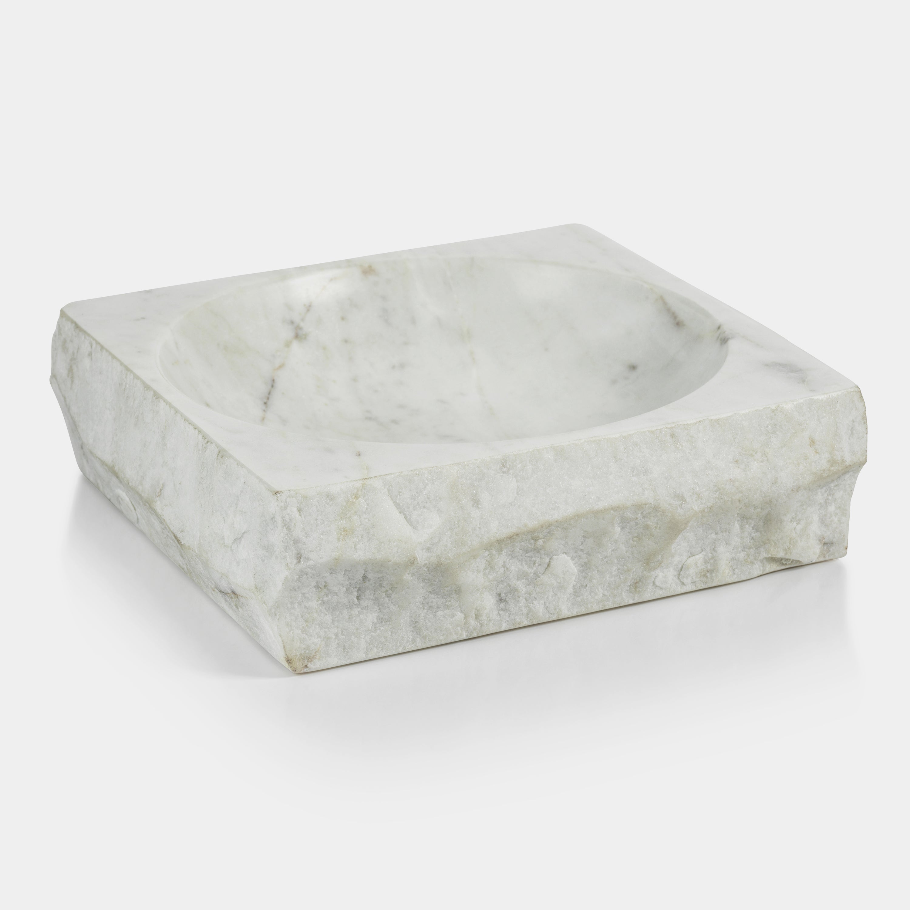 Image of Rock Finish White Marble Square Bowl