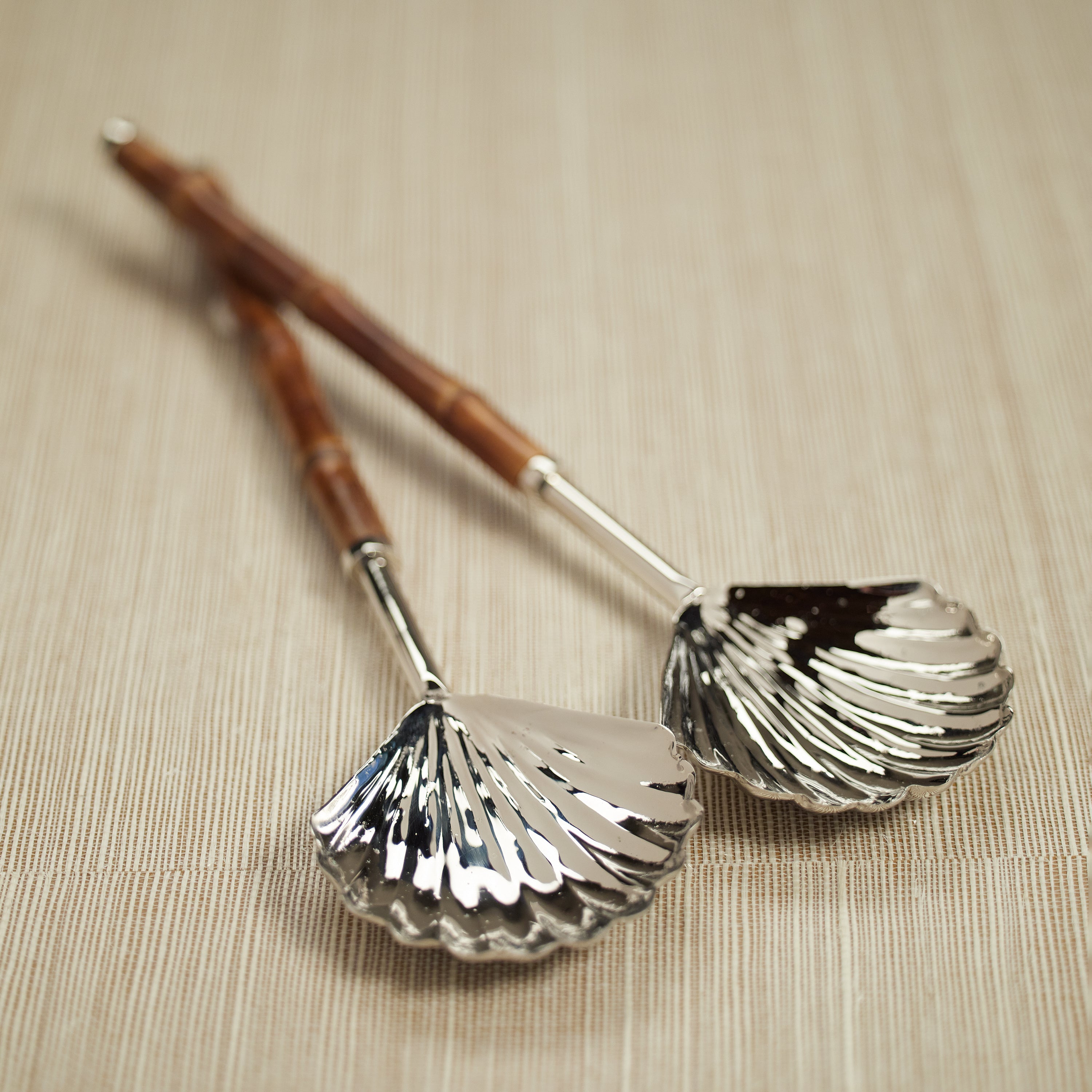 Image of The Colony Bamboo and Nickel Server Set