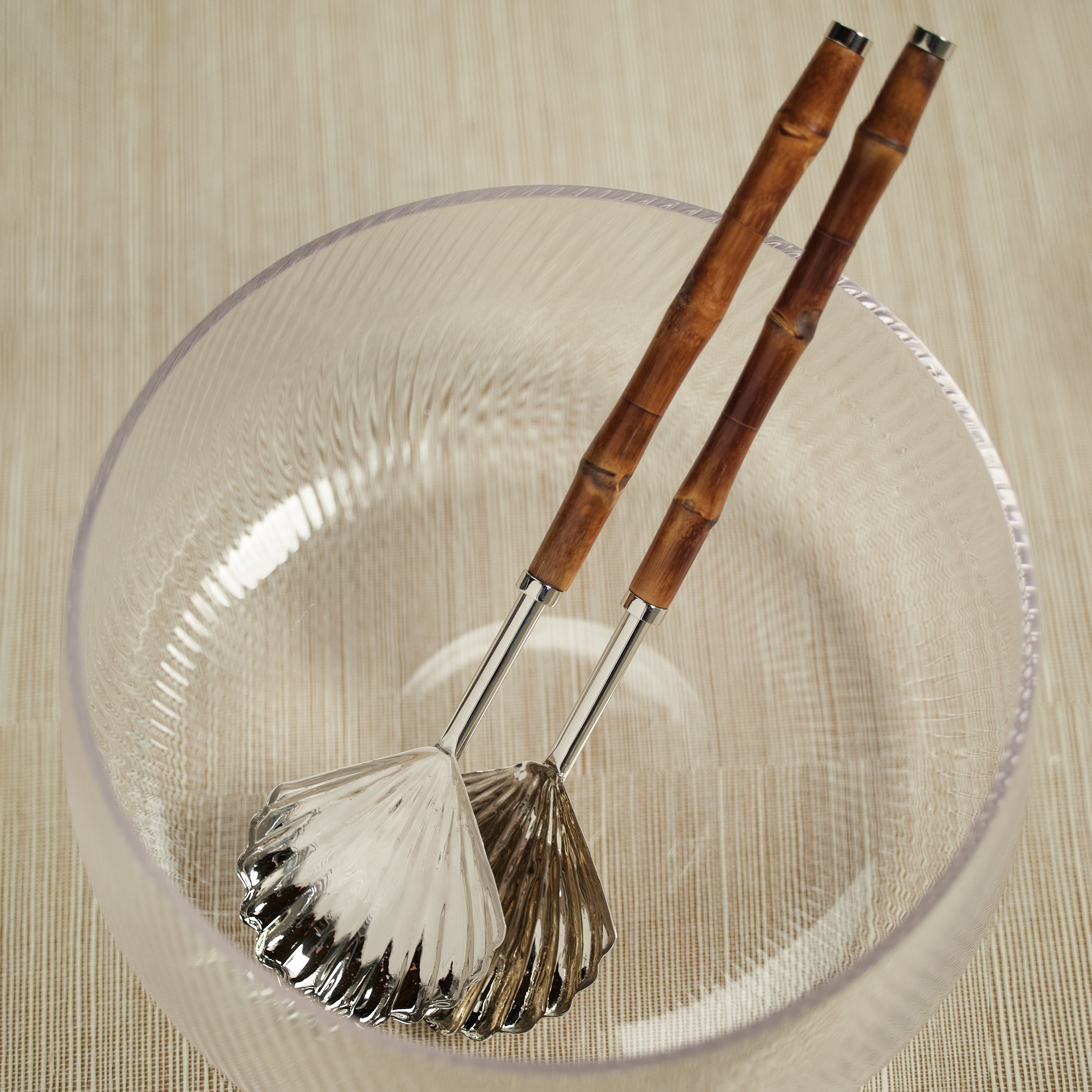 Image of The Colony Bamboo and Nickel Server Set