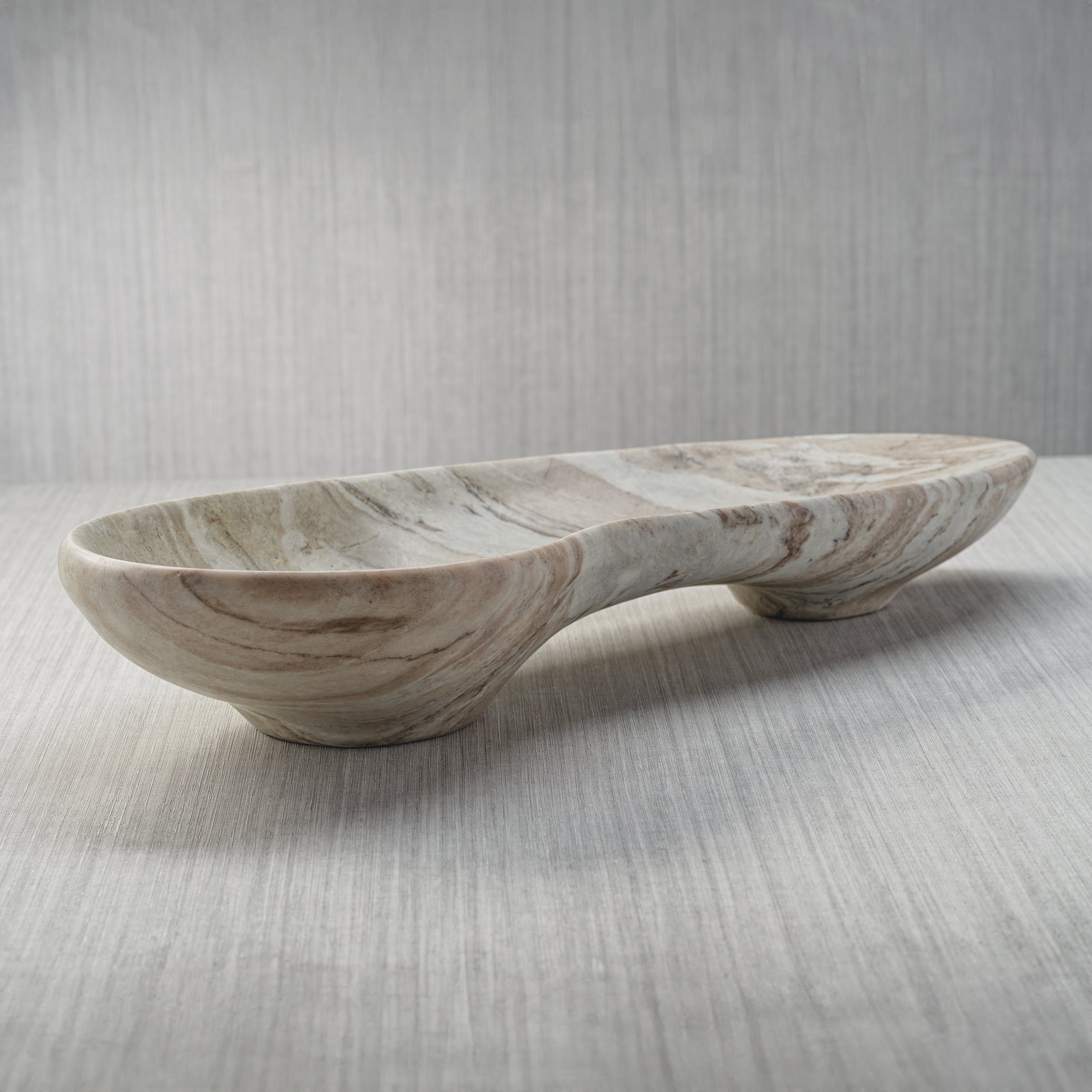 Image of Arabescato Large Organic Shape Marble Bowl