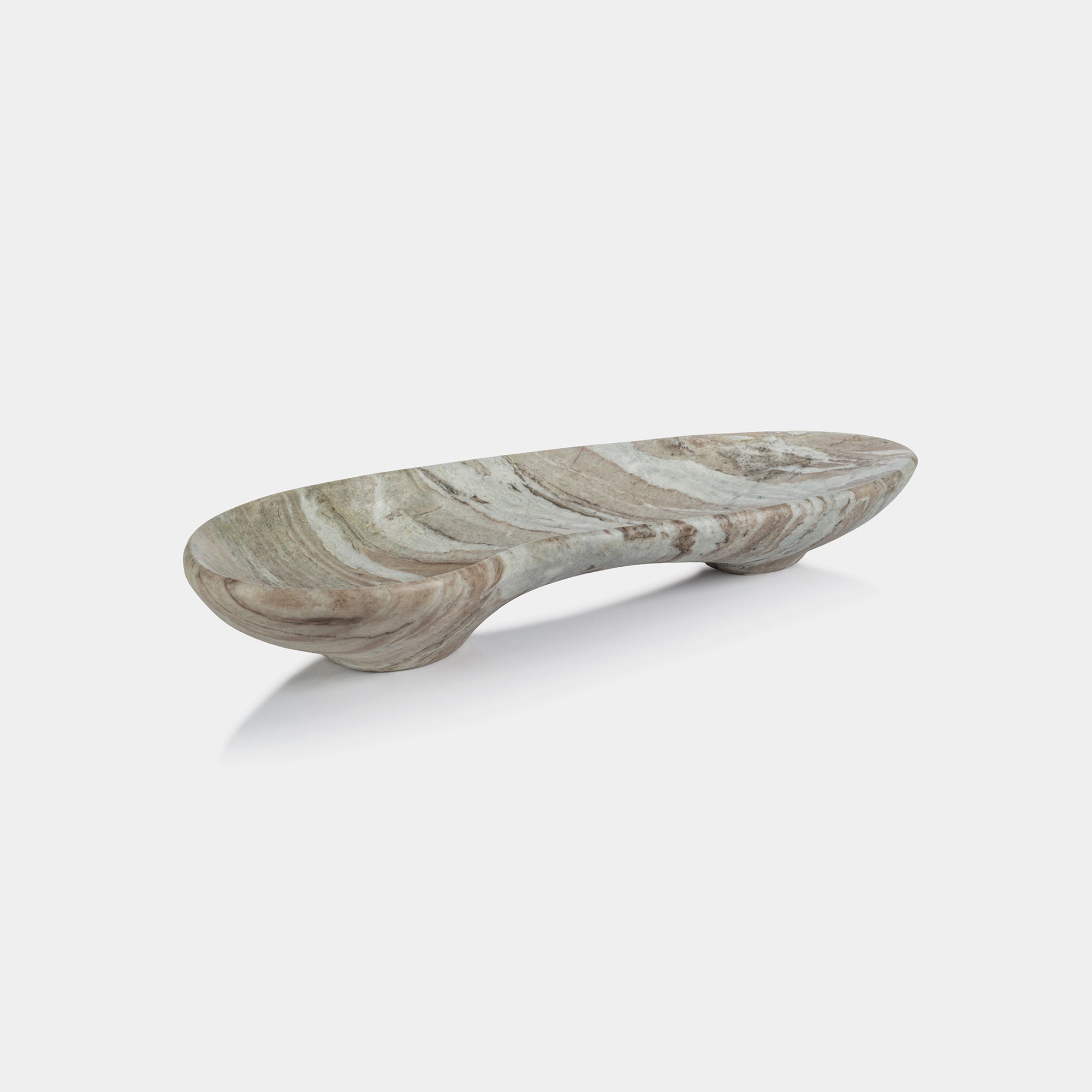 Image of Arabescato Large Organic Shape Marble Bowl
