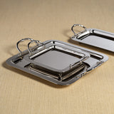 Manetta Steel and Brass Tray, Polished Nickel - 13 in (PRE-ORDER)