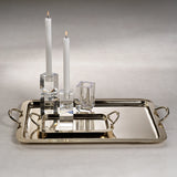 Manetta Steel and Brass Tray , Polished Gold - 24 in
