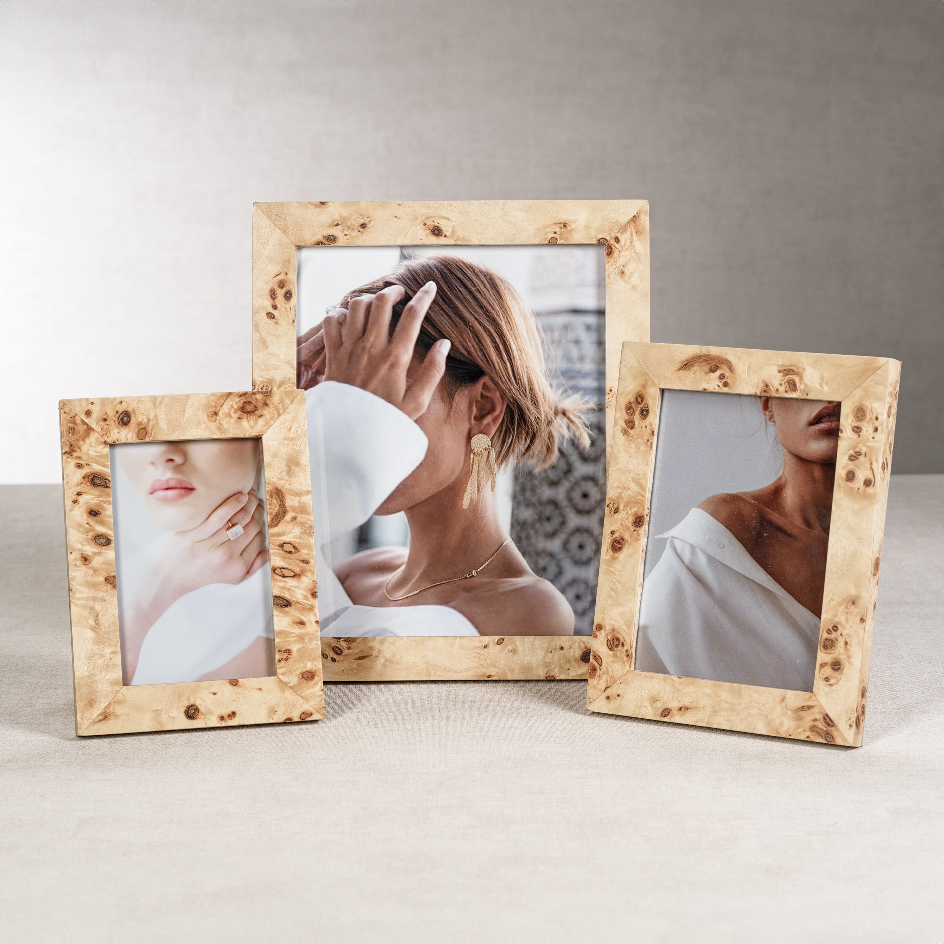 Image of Burl Wood Veneer Photo Frame
