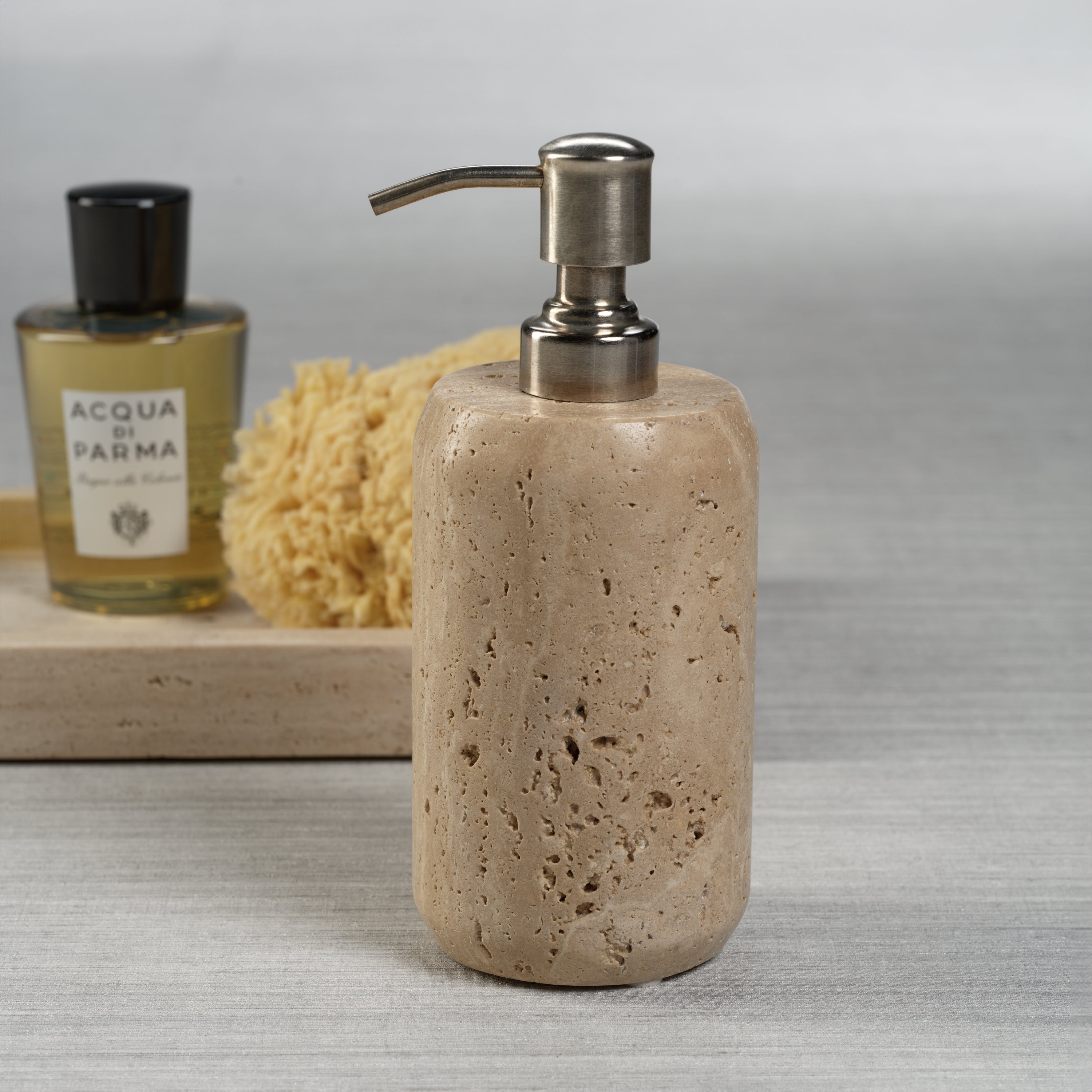 Image of Travertine Marble Soap & Lotion Dispenser