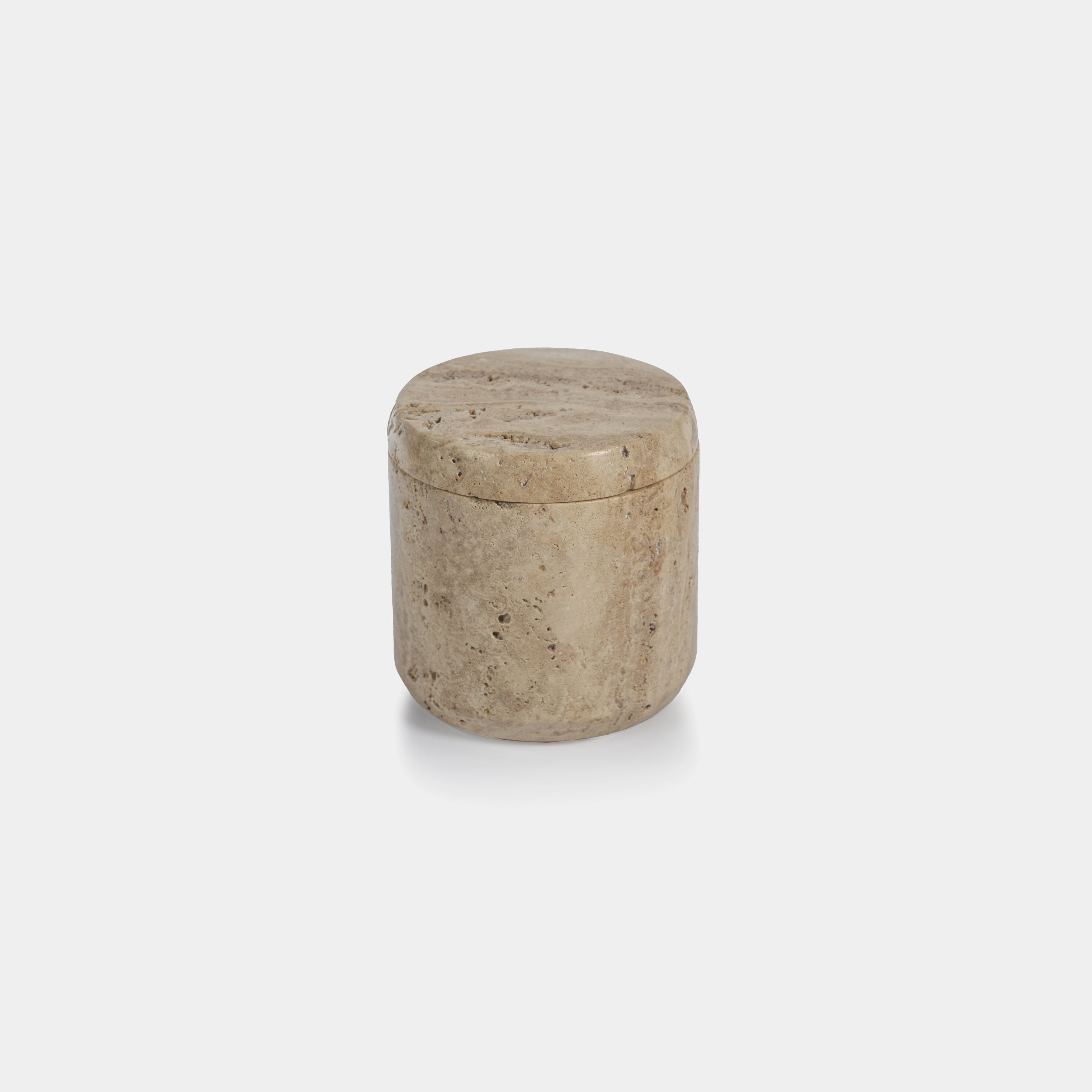 Image of Travertine Marble Lidded Canister