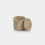 Image of Travertine Marble Lidded Canister