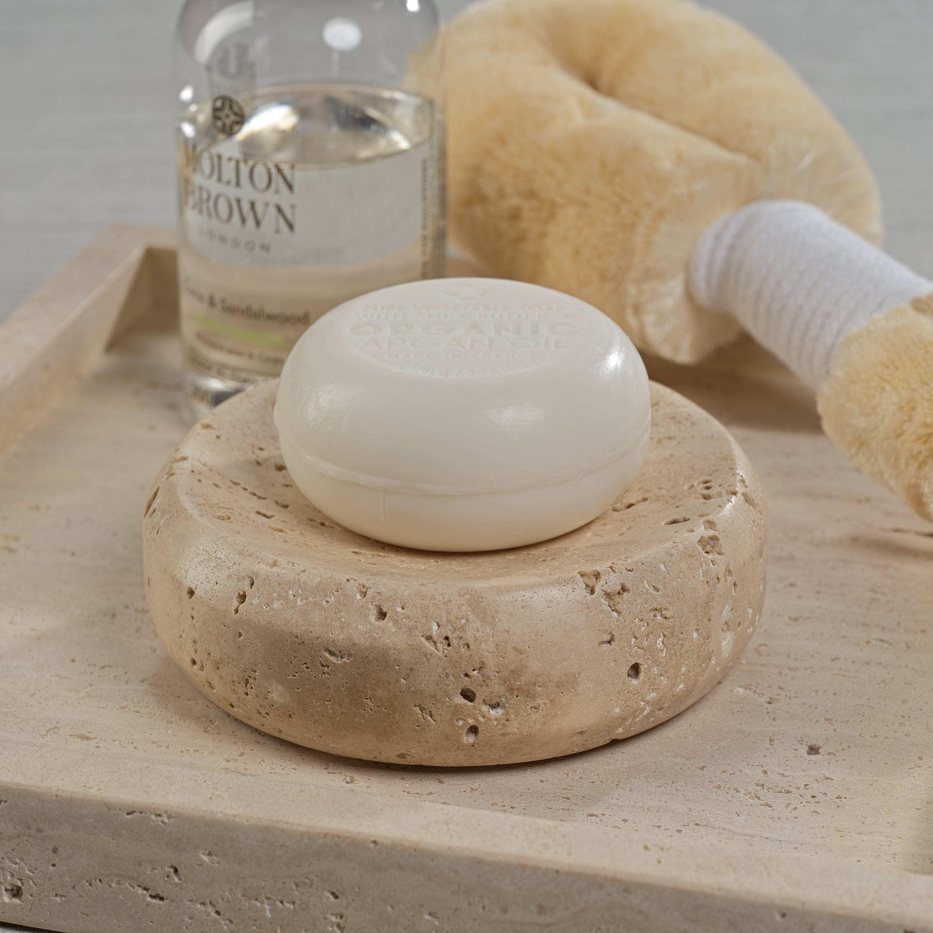 Image of Travertine Marble Soap Dish
