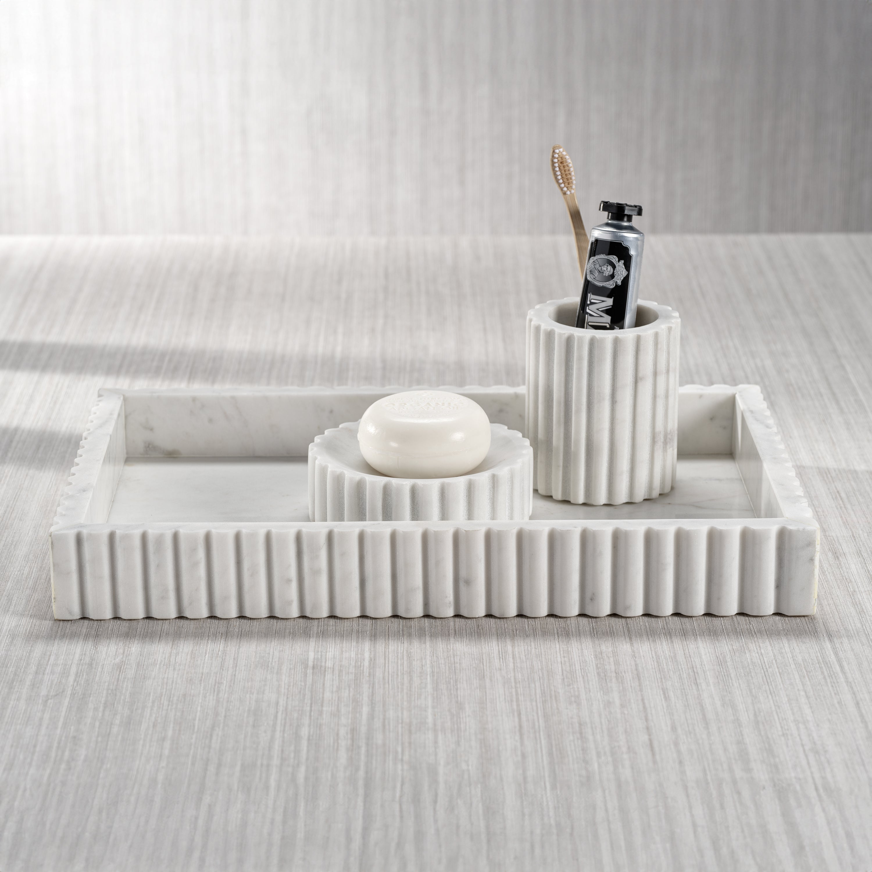 Image of Camogli Scalloped Marble Tray
