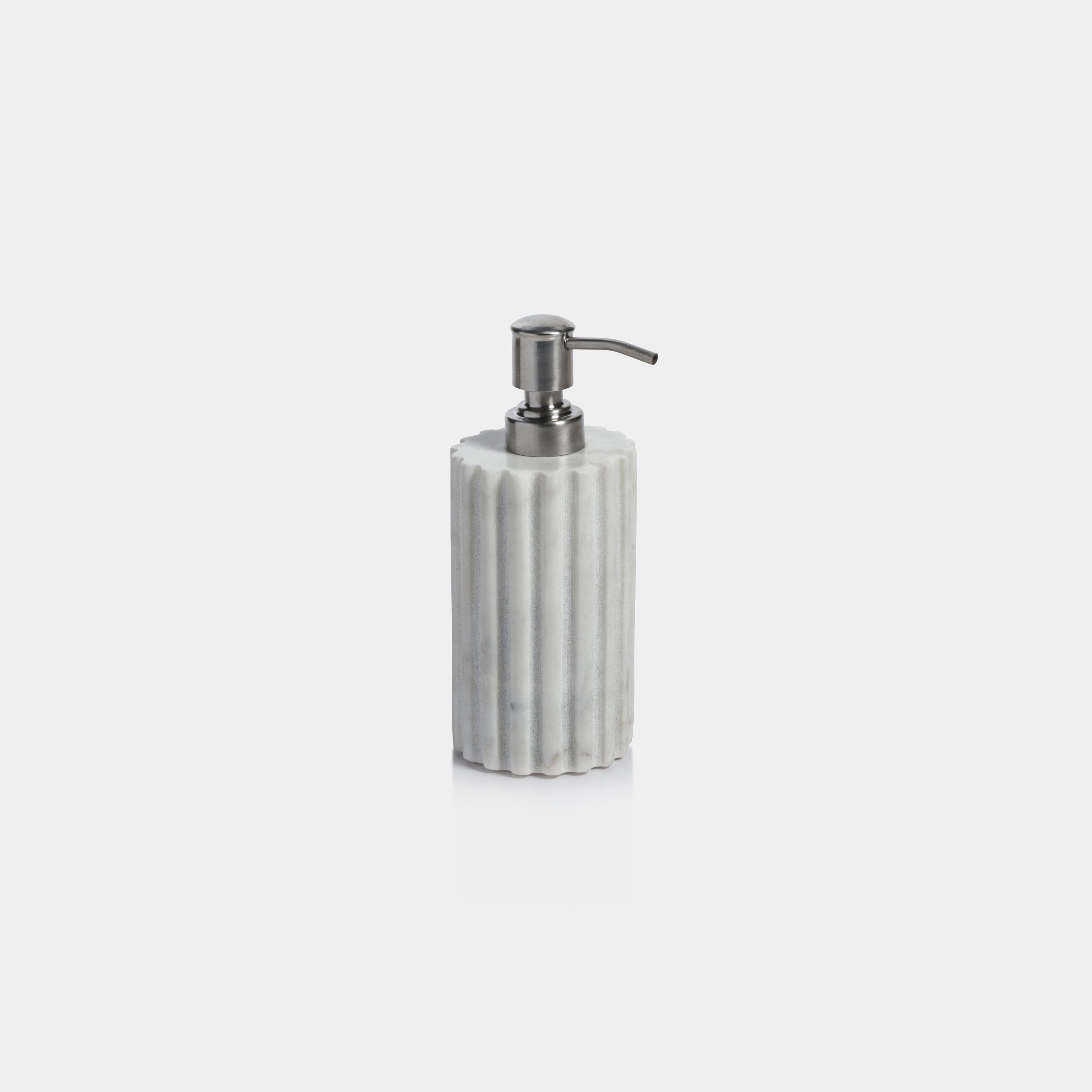 Image of Camogli Fluted White Marble Soap & Lotion Dispenser