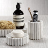 Image of Camogli Fluted Marble Toothbrush Holder