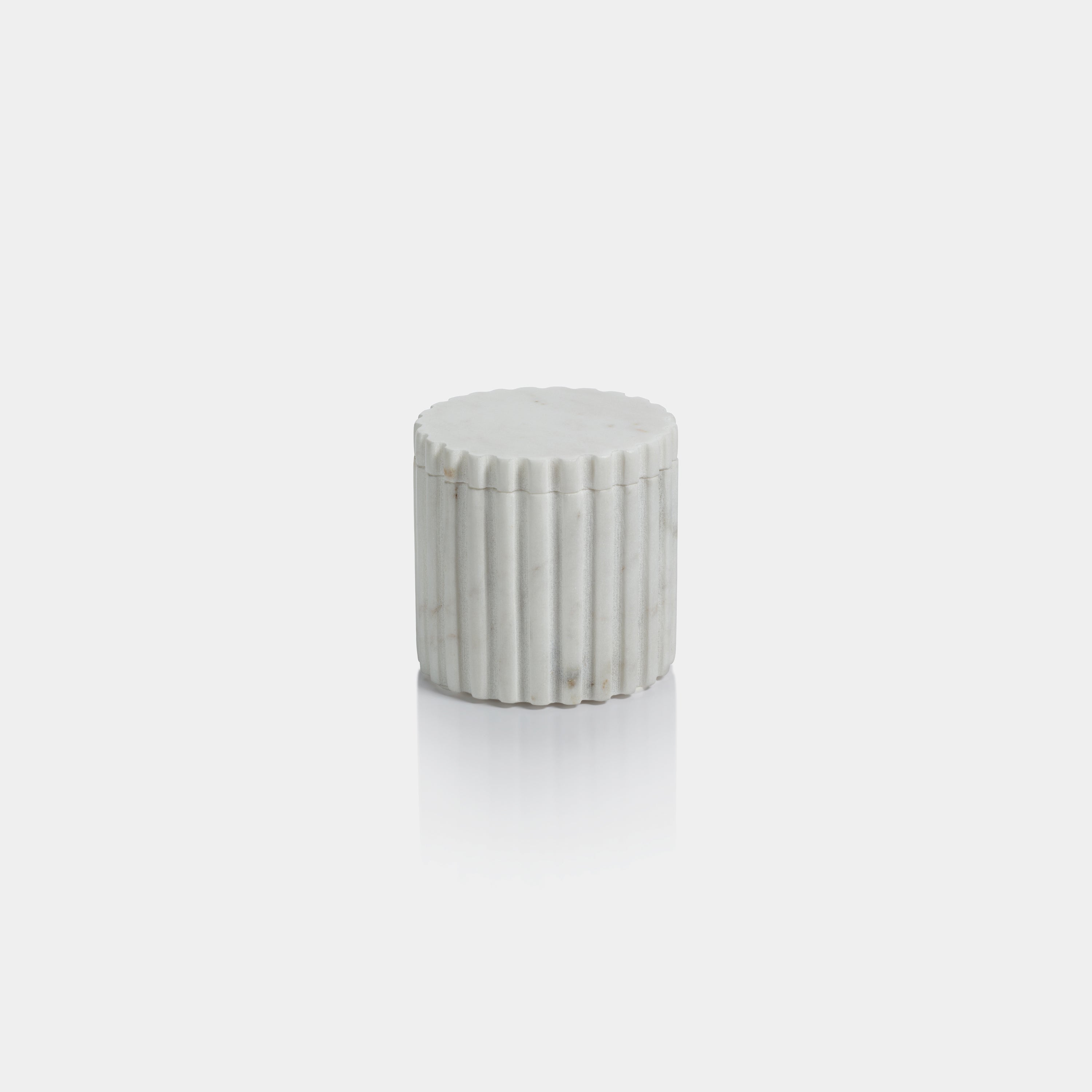Image of Camogli Fluted Marble Lidded Canister