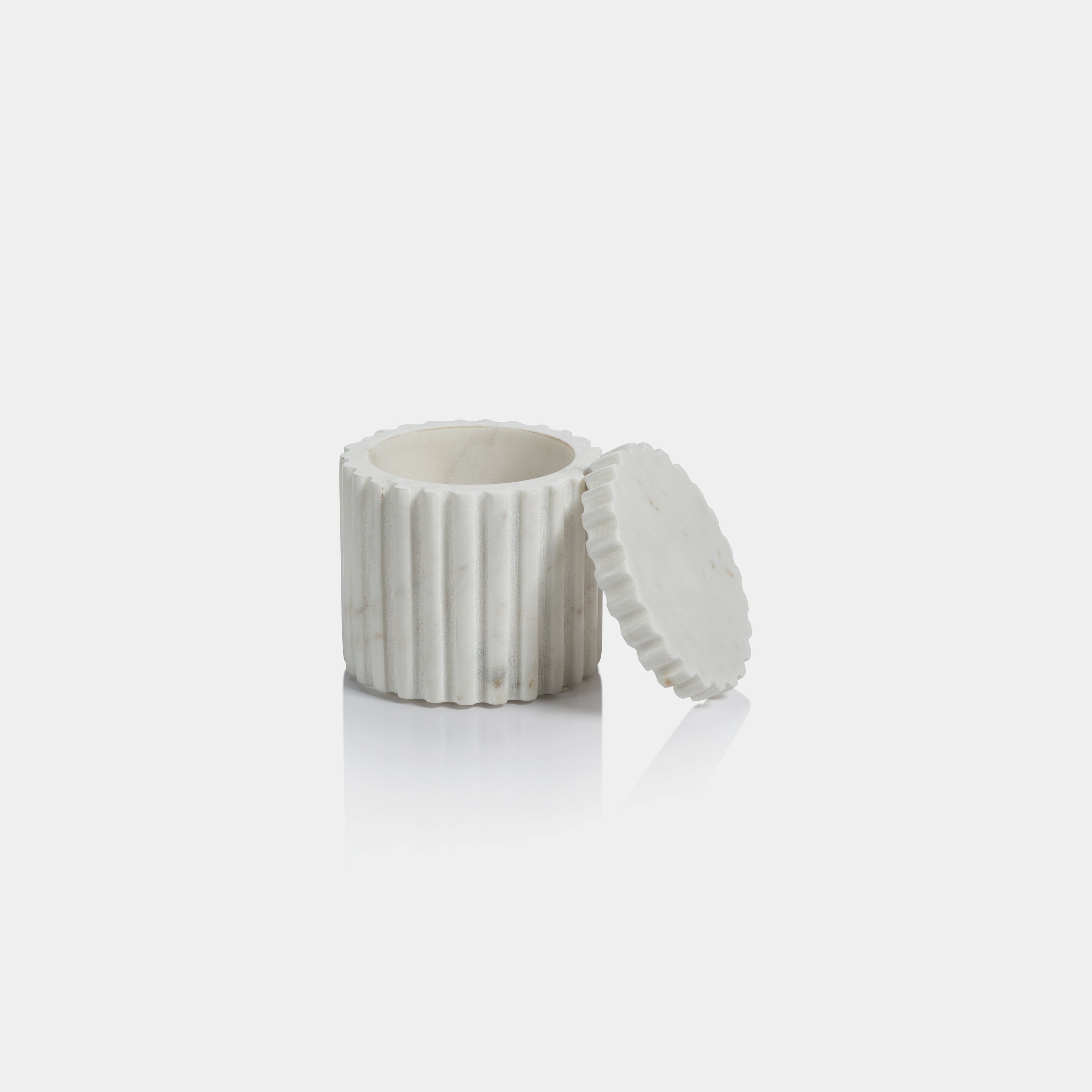 Image of Camogli Fluted Marble Lidded Canister