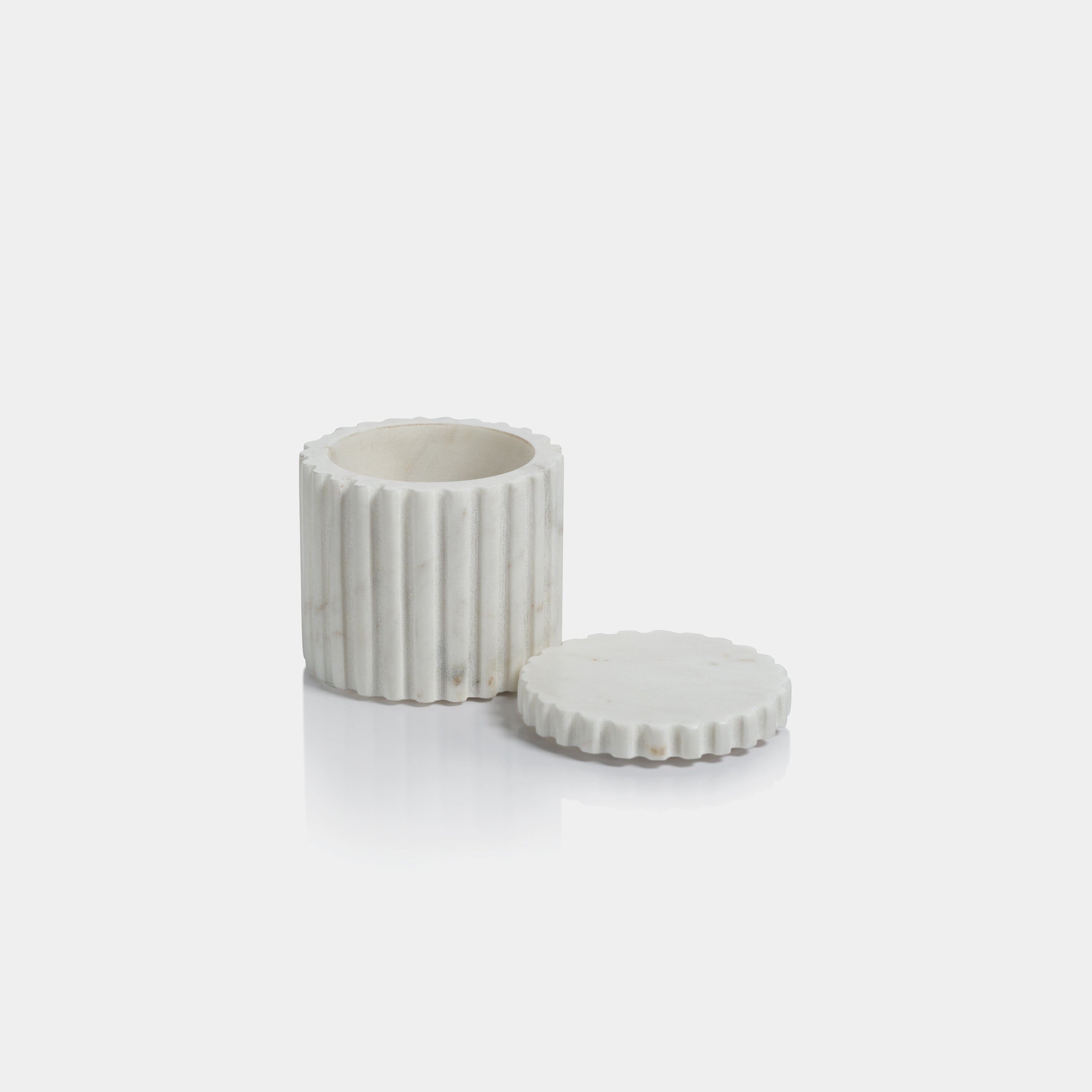 Image of Camogli Fluted Marble Lidded Canister