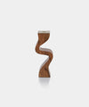 Image of Wave Crest Acacia Wood Taper Holder with Metal Trim