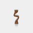 Image of Wave Crest Acacia Wood Taper Holder with Metal Trim