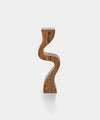 Image of Wave Crest Acacia Wood Taper Holder with Metal Trim