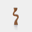 Image of Wave Crest Acacia Wood Taper Holder with Metal Trim