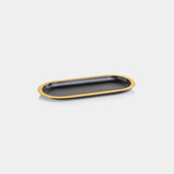 Image of Black Oval Tray with Golden Border