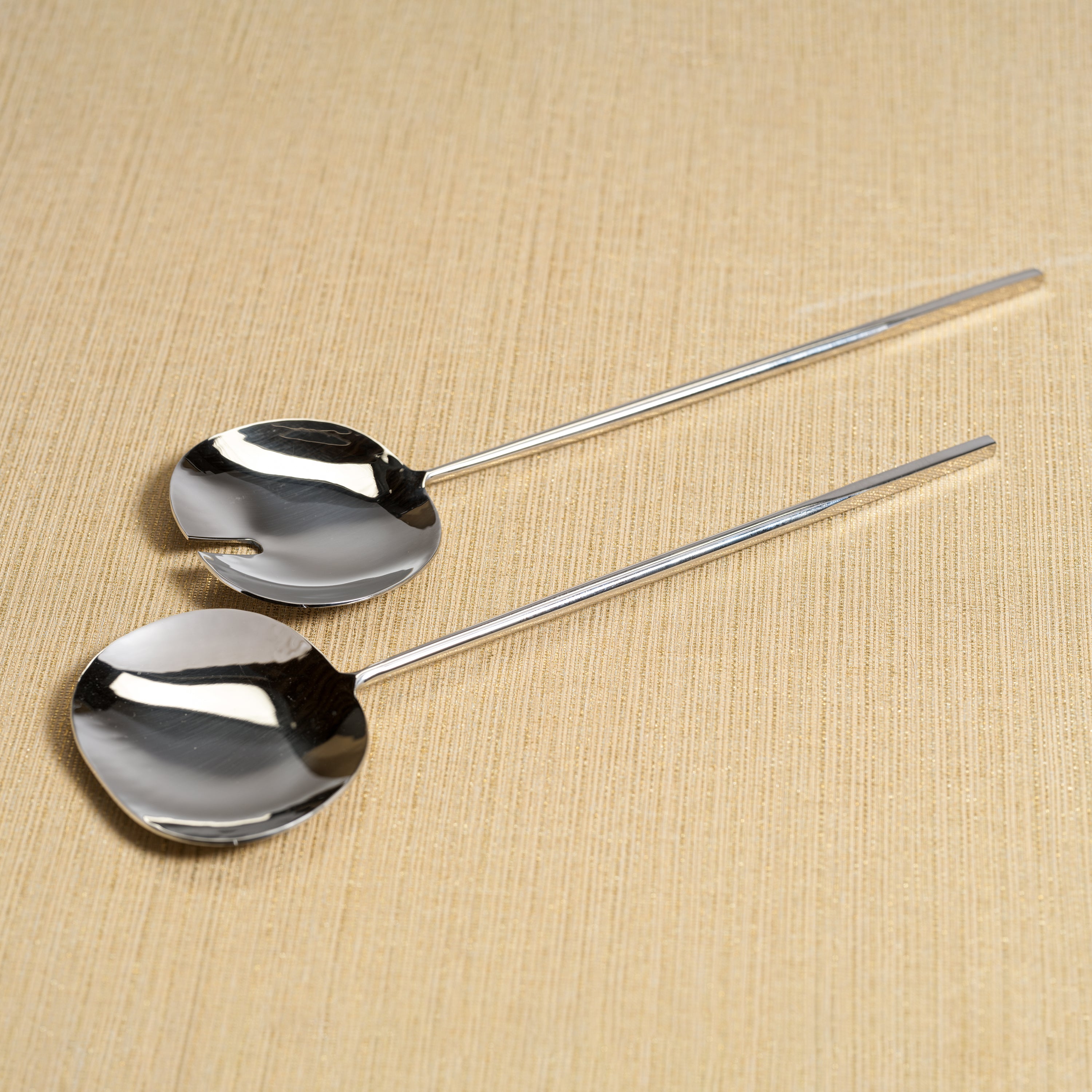 Image of Polished Nickel Salad Server Set