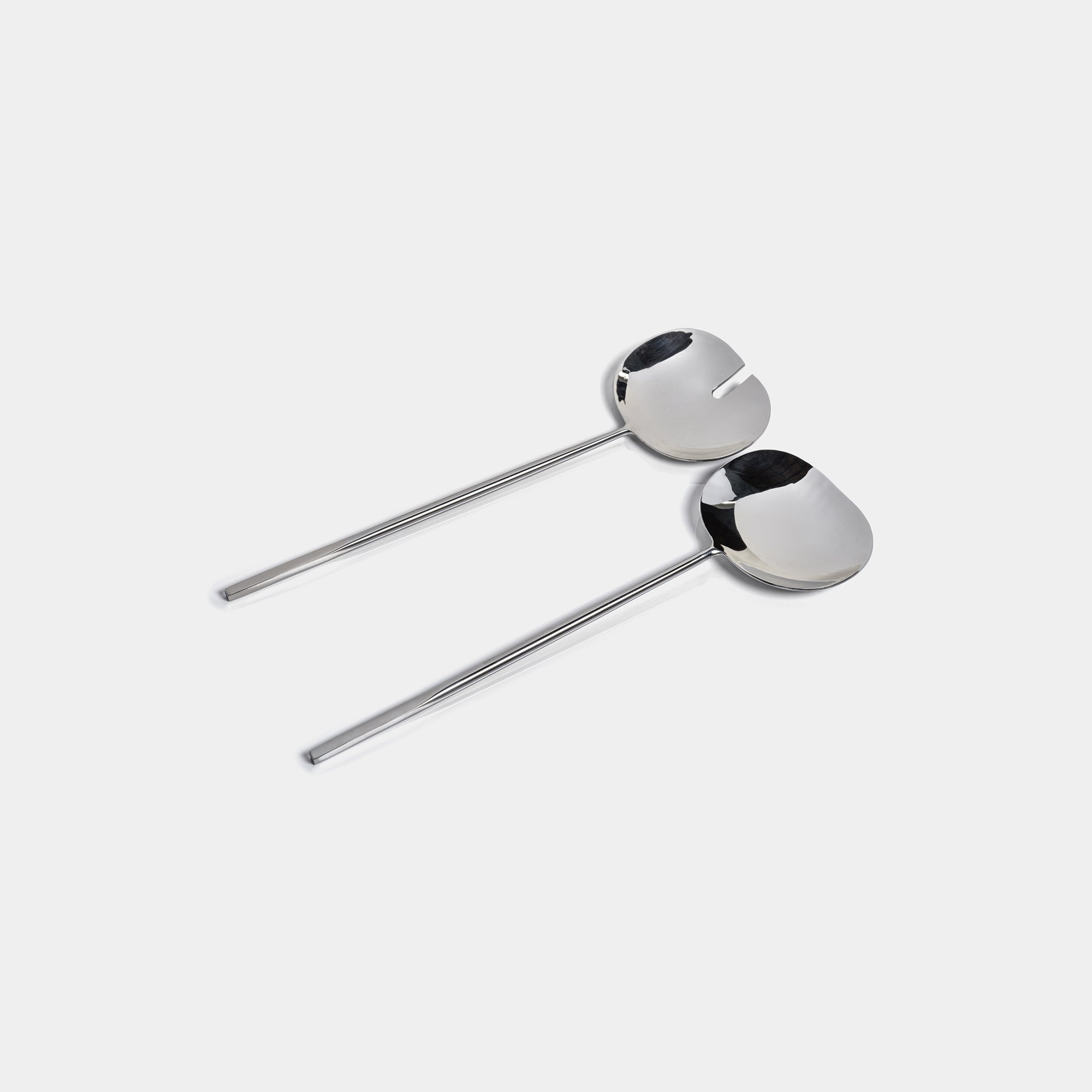 Image of Polished Nickel Salad Server Set