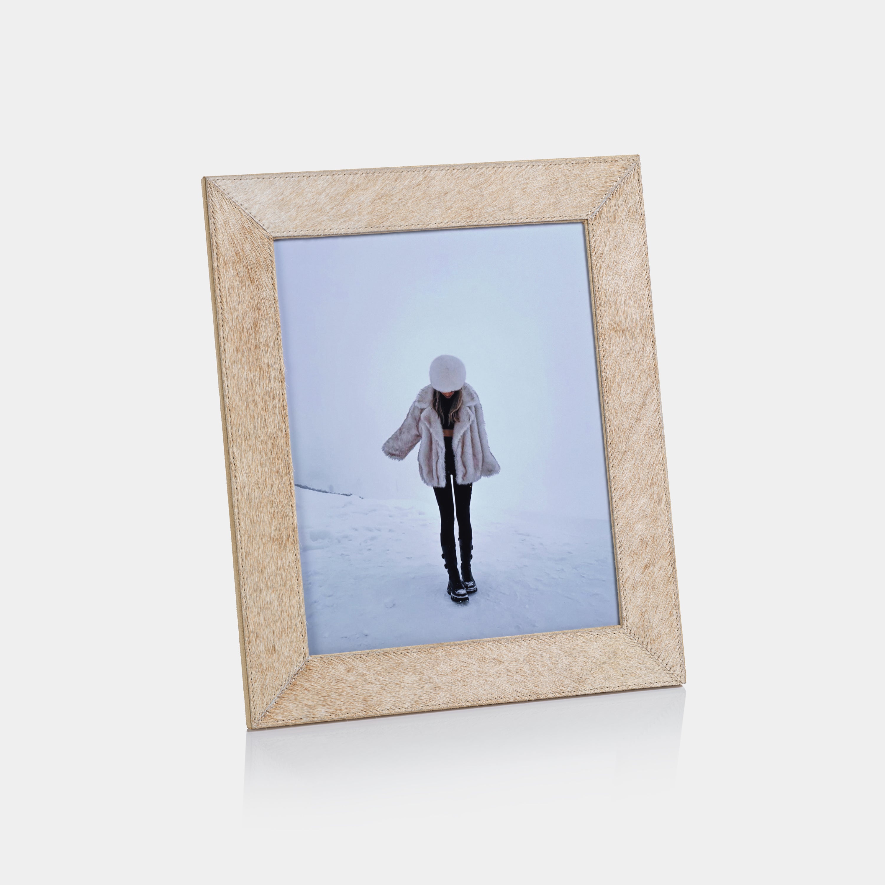 Image of Corviglia Hair On Hide Leather Photo Frame