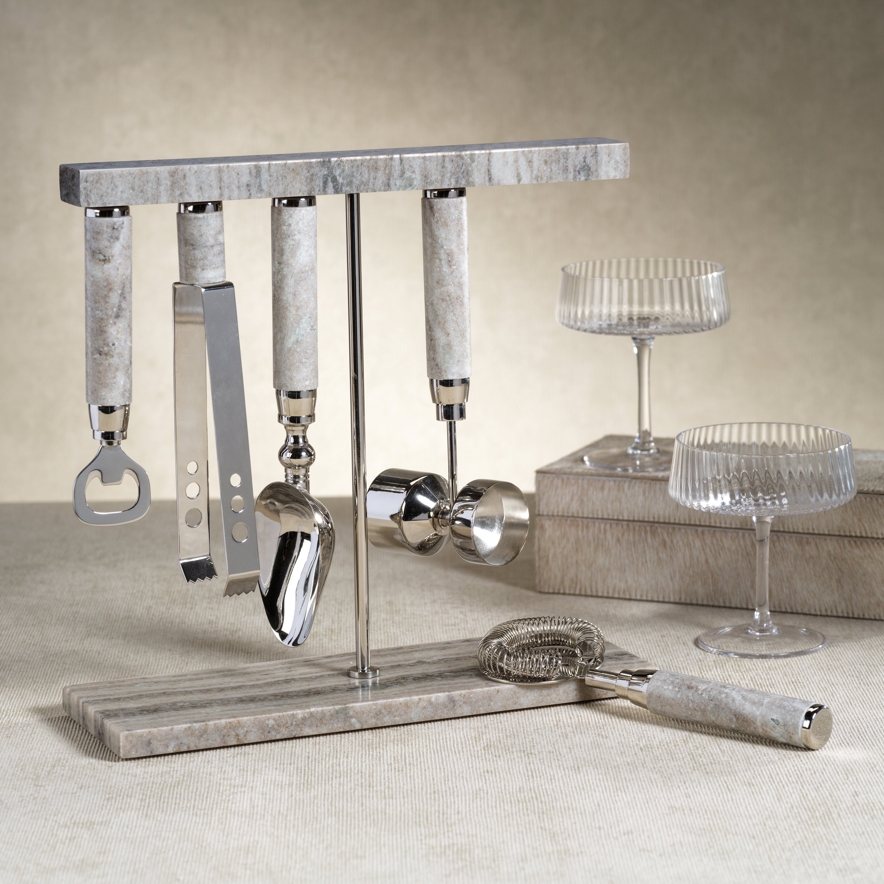 Image of Marble Five Piece Bar Tool Set