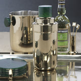 Spiga Stainless Steel Cocktail Shaker, Gold with Emerald Cap