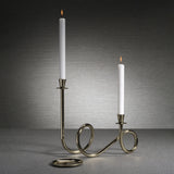 Breda 2-Tier Brass Candle Holder in Gold